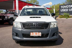 2014 Toyota Hilux TGN16R MY14 Workmate 4x2 Glacier White 4 Speed Automatic Cab Chassis