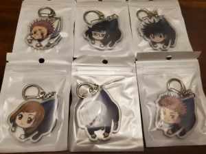 Jujutsu kaisen lot of 6 Acrylic keychains anime -free shipping