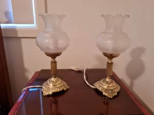 Vintage lamps. Two lamps with glass shade metal base circa 1970s. $25