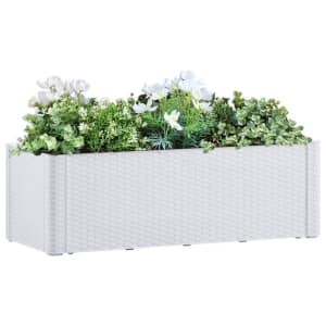 Garden Raised Bed with Self Watering System White 100x43x33 cm...