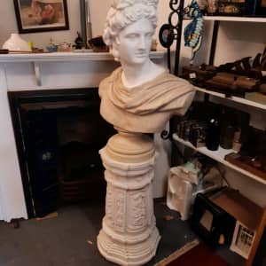Italian marble bust and plinth of Apollo Cooks Hill Newcastle Area Preview