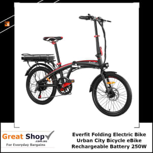 Everfit Folding Electric Bike Urban City Bicycle eBike 250W