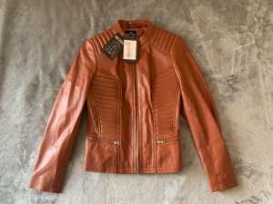 Ladies Genuine Leather Jacket - Brown