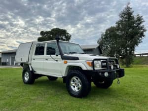 2016 Toyota Landcruiser VDJ79R MY12 Update GXL (4x4) White 5 Speed Manual Double Cab Chassis