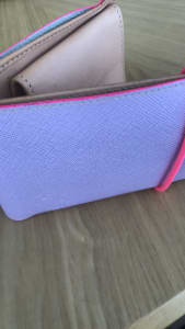 Cover Lab Wallet in Mauve and fluoro Pink