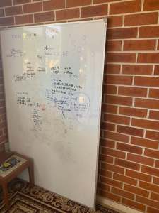 Large whiteboard suitable for office
