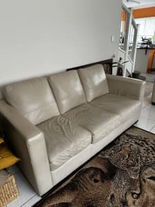 2 seater and 3 seater leather couch set