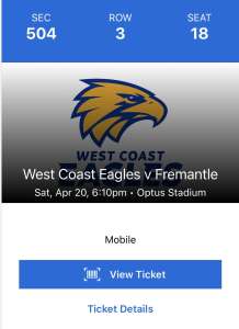 West coast eagles vs Fremantle