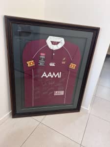 QLD 2010 State of Origin signed and framed jersey