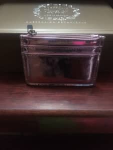 Pink metallic small card holder purse holder