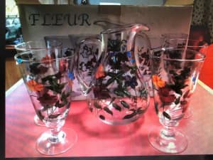 WATER SET 5 PCE JUG AND 4 GLASSES