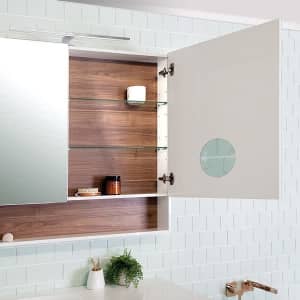 BRAND NEW & UNUSED - ADP Mirrored Shaving Cabinet with Open Shelf