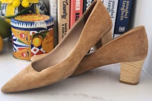 Shoes Of Prey Tan Suede Shoes Size 8