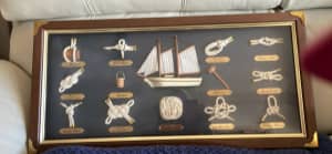 VINTAGE Nautical Knots SOLD in Shadow Box. $30 Woy Woy
