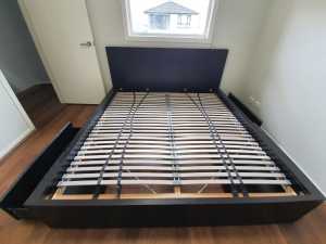 Ikea King Bed Frame with 4 storage