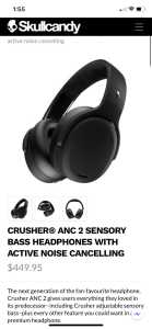 CRUSHER ANC2 skullcandy headphones 
