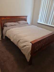Double wooden bed frame 