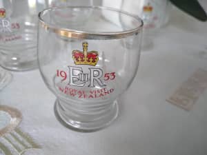 1953 Coronation of Queen Elizabeth drinking glasses