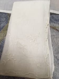 New Vintage White Linen Hankie Letter J