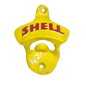 Shell Cast Iron Wall Bottle Opener in Yellow - Man Cave Bar Pub