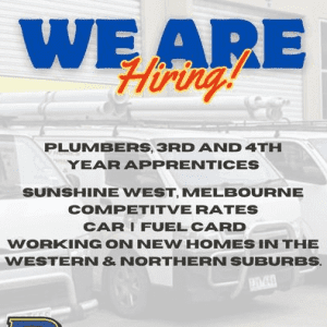 Registered Plumbers and 3rd to 4th year apprentices