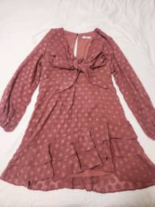 Sheike Pink Spotted Dress - size 16 