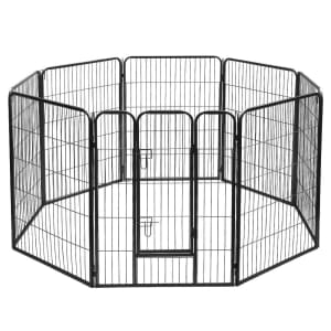Pet Playpen: 40 Dog Enclosure Cage - 8 Panels