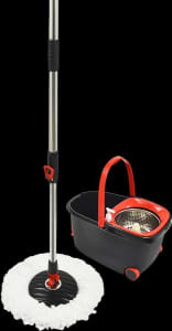 Spin Rotating Mop and Bucket Set with Wheels and 4 Microfibre Mop Hea