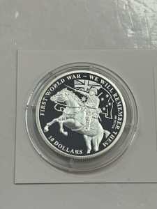 2017 WW1 WE WILL REMEMBER THEM $10 SILVER .500 COIN - 379716