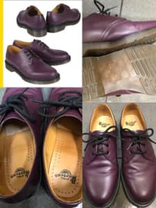 Brandnew- DR. MARTENS SMOOTH LEATHER 3-EYE mens SHOES - Purple