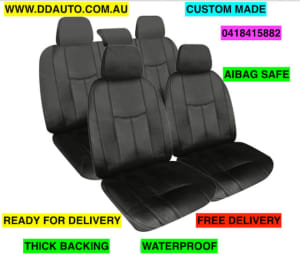 CUSTOM MADE LEATHER LOOK SEAT COVERS ,4WD'S,VAN'S,CARS,UTES