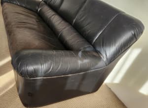 Retro 80s King Furniture 3 seater leather lounge