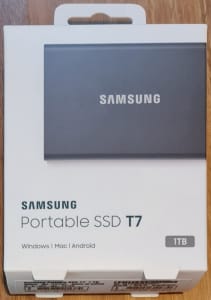Samsung 1TB T7 Portable External SSD Solid State Drive in Grey