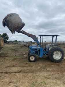 Ford 4000 loader tractor bucket and forks