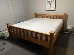 King size bed frame, solid timber