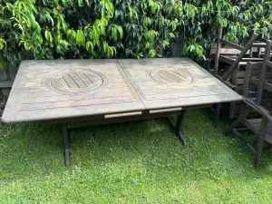 8 seater hardwood table and chairs
