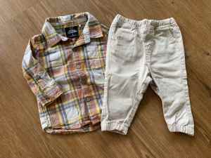 Animal Crackers Boys Shirt & Pants - Size 0 (6-12m)