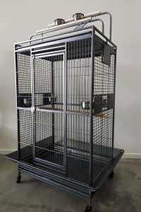 Brand New Large Bird Cage Parrot Aviary Open Roof w Top Gym Stand ED27