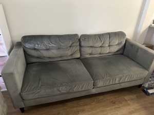 3 seater grey sofa couch 
