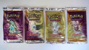 Pokemon Empty NEO DESTINY Booster Pack Wrappers x4
