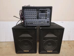 Yamaha 6 channel mixer and speakers