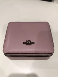 AS NEW COACH JEWELLERY CASE BOX LEATHER