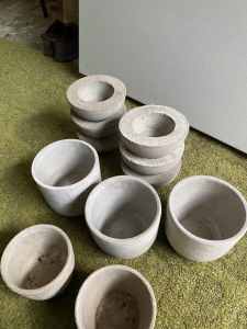 $25 for all -- 11 Concrete pot - assorted sizes (mini and small)