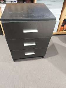 3 drawer black