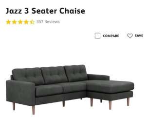 BRAND NEW Jazz 3 seater chaise Sofa lounge Afterpay available
