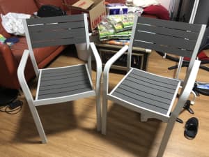 Two ikea sjalland aluminum chairs