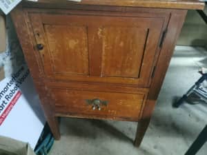 Vintage antique cabinet solid wood heavy side table kitchen