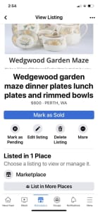 Wedgewood garden maze dinner plates, lunch plates, rimmed bowls .