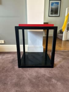 Square Side Table - Black and Red