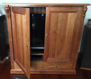 TV Cabinet, solid handmade quality hardwood timber